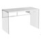 Homeroots 30 in. Glossy White Particle Board & Clear Tempered Glass Computer Desk 333411 - alternate 1